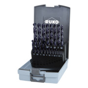 RUKO Spiralbohrersatz DIN 338 Typ VA HSSE Co 8 TiAlN in Kunststoffkassette (ABS) 19-teilig