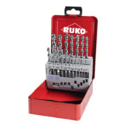 RUKO Spiralbohrersatz DIN338 Typ N TL 3000 D.1-10x0,5mm HSS-Co5 19tlg.Metallkassette-1