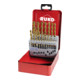 RUKO Spiralbohrersatz DIN338 Typ N TL 3000 D.1-10x0,5mm HSS TiN 19tlg.Metallkassette