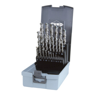 RUKO Spiralbohrersatz DIN338 Typ N TL 3000 D.1-13x0,5mm HSS 25tlg.Ku.-Kassette