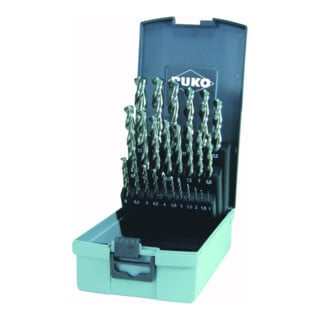 RUKO Spiralbohrersatz DIN338 Typ N TL 3000 D.1-13x0,5mm HSS 25tlg.Ku.-Kassette