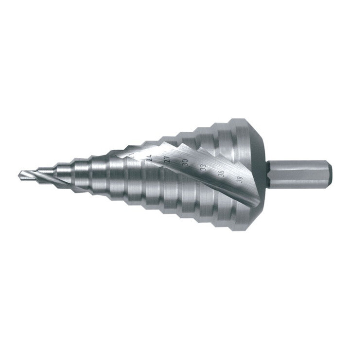 RUKO Stappenboor HSS Co 5, spiraalvertand met kruisslijping Grootte 5