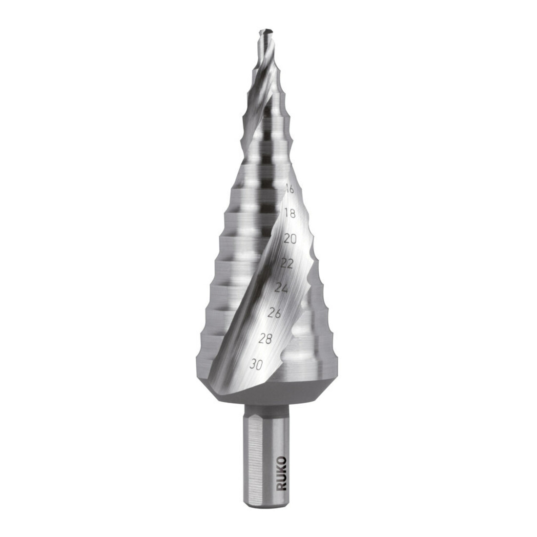 RUKO Stappenboor HSS, geslepen, spiraalvormig gecanneleerd met kruisslijping Diameter 4.0 - 30.0 mm
