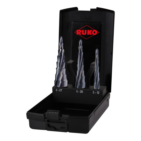 RUKO Stappenboorset UltimateCut 3-dlg. 6-27mm HSS Runatec Zaagdiepte 10mm