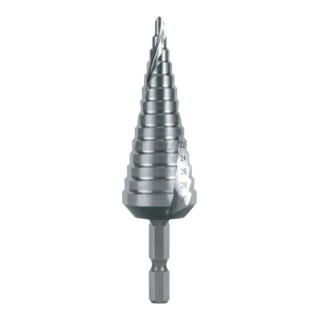 Ruko Stufenbohrer-Bit HSS, spiralgenutet mit Kreuzanschliff 65 mm HSS