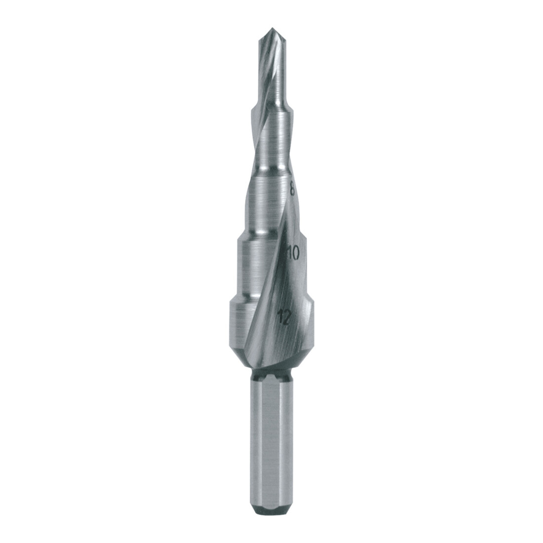 RUKO Stufenbohrer HSS geschliffen spiralgenutet mit Kreuzanschliff Bohrbereich 4,0 - 12,0 mm Länge 65 mm