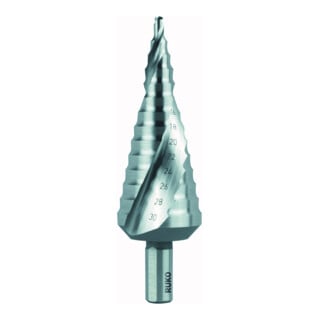 RUKO Stufenbohrer HSS, geschliffen, spiralgenutet mit Kreuzanschliff Durchmesser 4,0 - 30,0 mm
