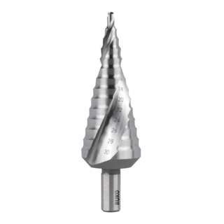 RUKO Stufenbohrer HSS, geschliffen, spiralgenutet mit Kreuzanschliff Durchmesser 4,0 - 30,0 mm