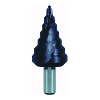 RUKO Stufenbohrer HSS-TiAlN, spiralgenutet mit Kreuzanschliff Größe Nr. 7