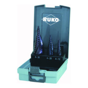 RUKO Stufenbohrer-Satz HSS-TiAlN in Kunststofkassette (ABS)