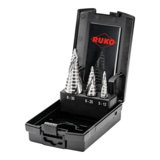 Ruko Stufenbohrersatz Größe 0/9, 1, 2