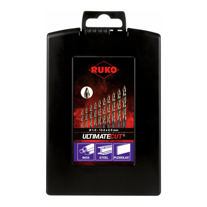 Ruko UC Spibosatz FLOWSTEP TIP DIN338 HSSCo 25-tlg in Rosebox