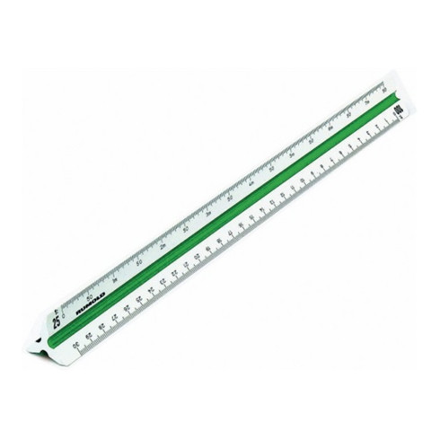 RUMOLD Dreikantmaßstab 150/DIN/30 Architekt 1 30cm Kunststoff weiß