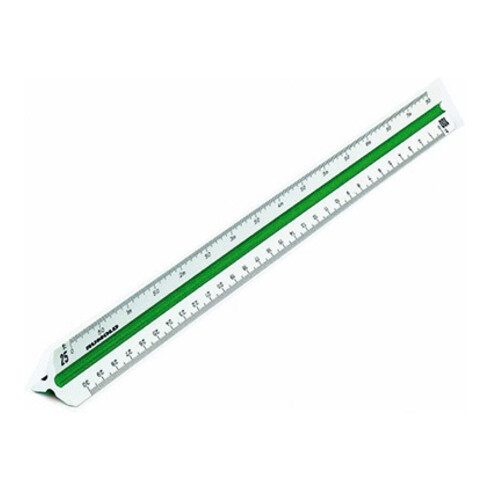 RUMOLD Dreikantmaßstab 150/DIN/30 Architekt 1 30cm Kunststoff weiß