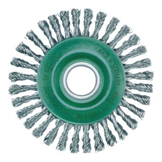 Rundbürste D.115mm Bohr.Drahtstärke 0,5mm VA 6mm 15000min-¹ LESSMANN