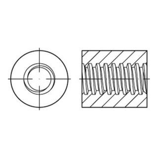 ART 88089 Rundmutter mit Trapezgewinde, Edelstahl A4-70, blank
