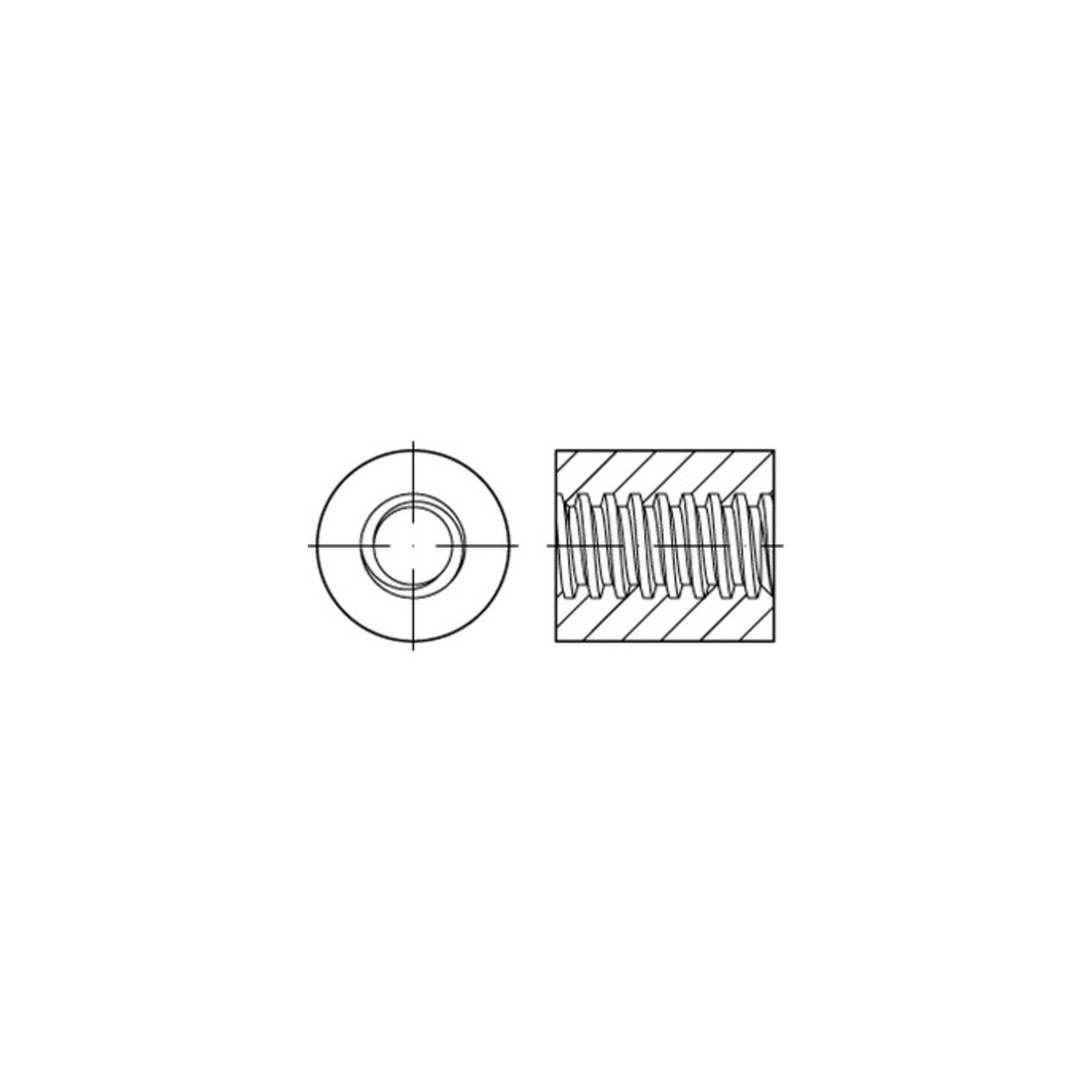 ART 88089 Rundmutter mit Trapezgewinde, Edelstahl A4-70, blank