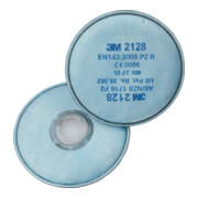 3M Filtre à particules rond 3M avec charbon actif P2R 2128 EN143 f.Art.No.Art.370675/-680/-690