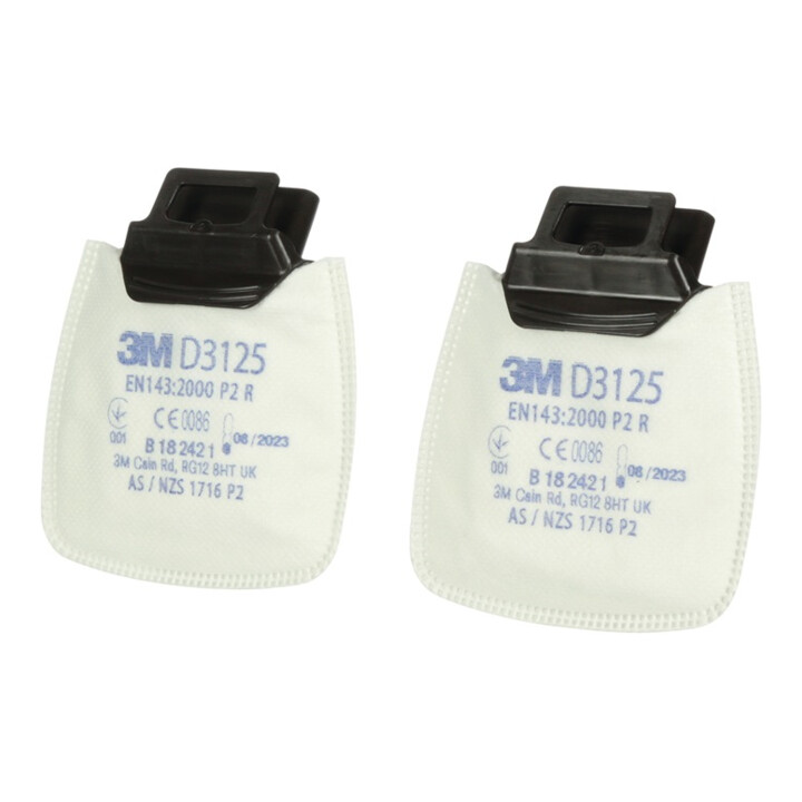 Rundpartikelfilter D3125 EN143:2000/A1:2006 P2R f.Ser.Secure Click 2 St./Btl.3M