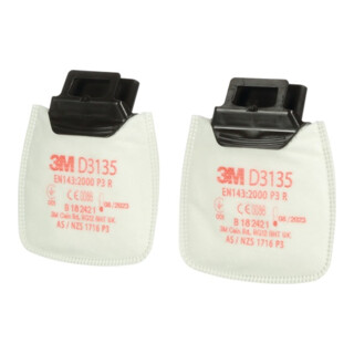 Rundpartikelfilter D3135 EN143:2000/A1:2006 P3R f.Ser.Secure Click 2 St./Btl.3M