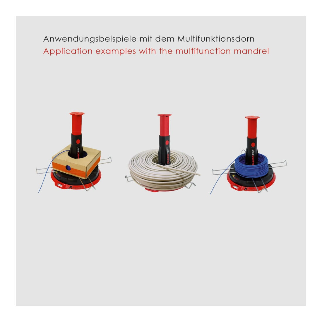 RUNPOTEC Ensemble dérouleur de bobine de câble XB 300 avec Multidorn