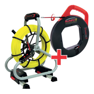Runpotec Glasfaserstab Profi-Set Länge 30 u. 60m D.4,5mm