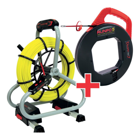 Runpotec Glasfaserstab Profi-Set Länge 30 u. 60m D.4,5mm