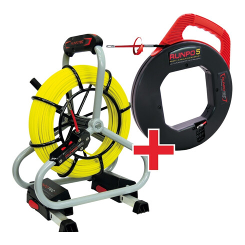 Runpotec Glasfaserstab Profi-Set Länge 30 u. 60m D.4,5mm
