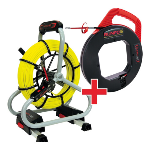 Runpotec Glasfaserstab Profi-Set Länge 30 u. 60m D.4,5mm