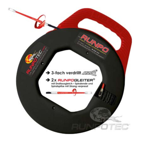 Runpotec Passacavi RUNPO 5 ritorto, in astuccio di plastica, Nastro L=20 m