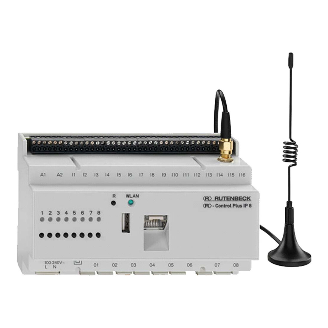 Rutenbeck Actionneur IP 100 Mbit/s gris clair Control Plus IP 8