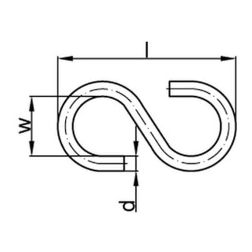 S-Haken Art. 45 Stahl galvanisch verzinkt gal Zn S