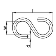 S-Haken Art. 45 Stahl galvanisch verzinkt gal Zn S