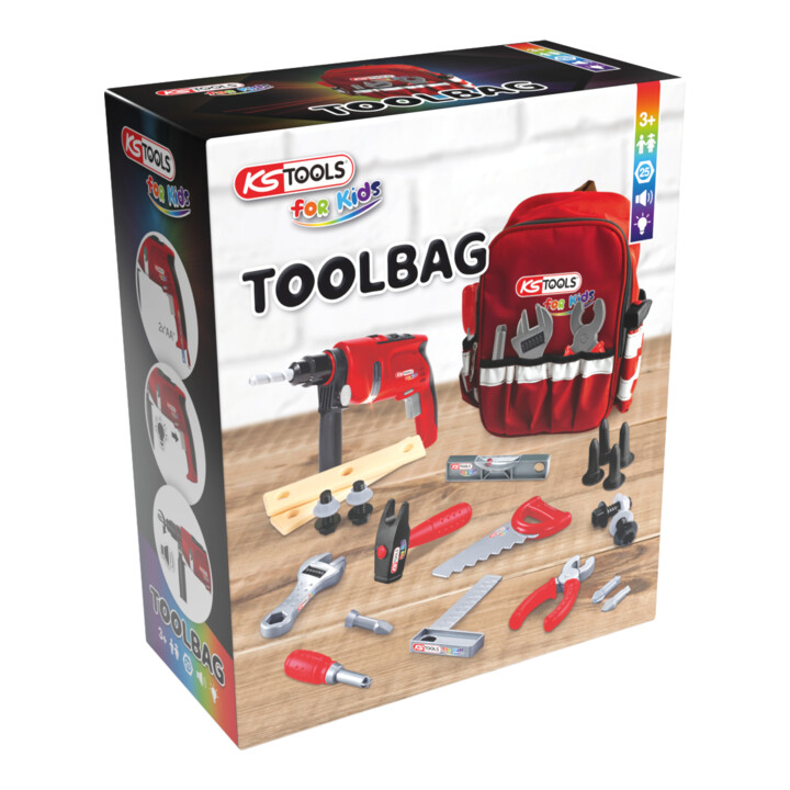 Sac à dos porte-outils pour enfant avec jeu d’outils, 25 pcs KS Tools