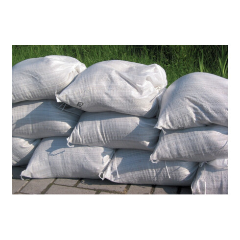 Sac de sable en tissu PP blanc 400x600mm avec lien de fixation
