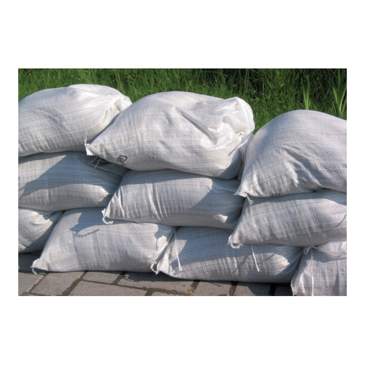 Sac de sable en tissu PP blanc 400x600mm avec lien de fixation