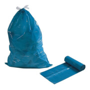 Sac poubelle 120 l bleu avec lien env. 39 my rouleau de 25 pcs