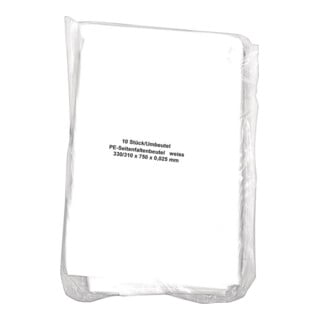 Sac poubelle l.330/310xL750mm 60 l 25 µm blanc 10 pcs/sachet