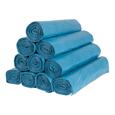 Sac poubelle STIER 120 l, 60 µm, bleu, 700x1 100 mm (25 pièces/rouleau)