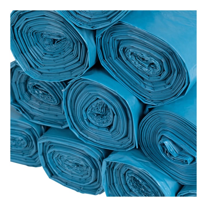 Sac poubelle STIER 120 l, 60 µm, bleu, 700x1 100 mm (25 pièces/rouleau)