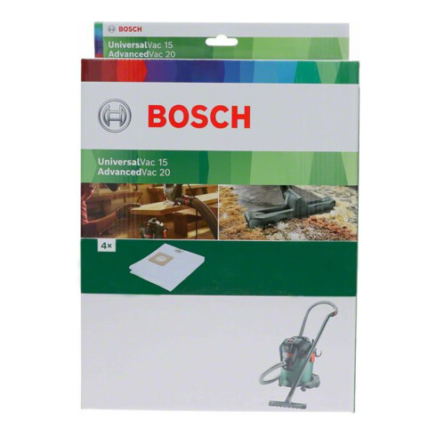 Bosch Sacco filtro in pile per UniversalVac 15 e AdvancedVac 20, 4pz.