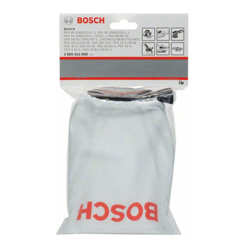 Bosch Sacchetto raccoglipolvere per levigatrici eccentriche, a nastro, orbitali, seghe circolari portatili, tessuto