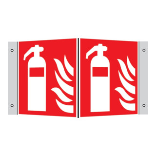 SafetyMarking Brandschutzschild Alu B150xH150 mm Winkel Feuerlöscher langnachleuchtend