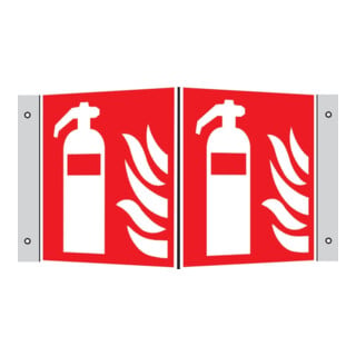 SafetyMarking Brandschutzschild Alu B200xH200 mm Winkel Feuerlöscher langnachleuchtend