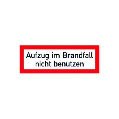 SafetyMarking Brandschutzschild Folie B148xH52 mm Aufzug im Brandfall n.b. langnachleuchtend