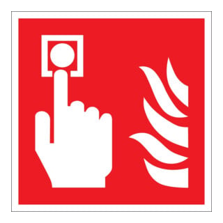 SafetyMarking Brandschutzschild Folie B150xH150 mm Brandmelder langnachleuchtend