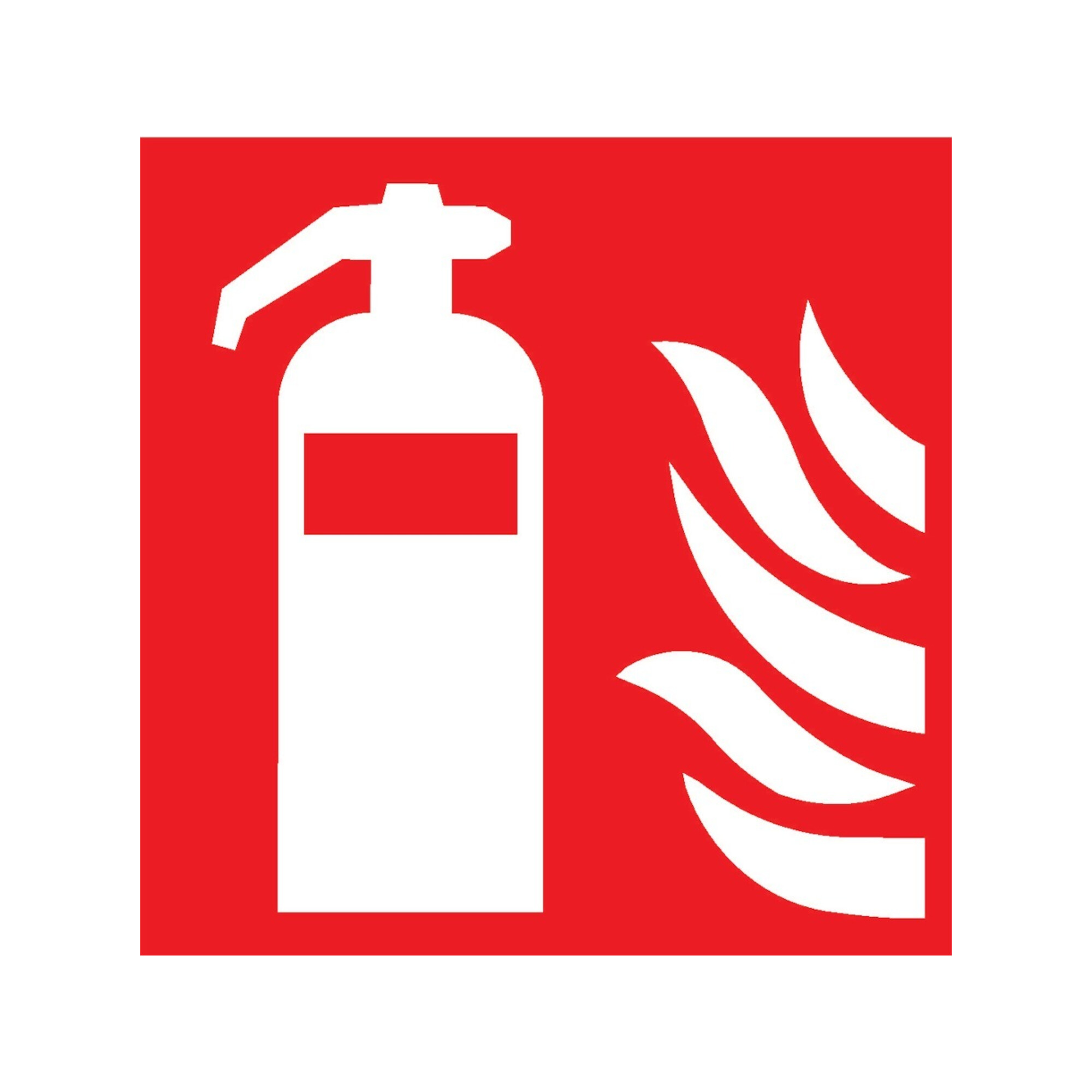 SafetyMarking Brandschutzschild Folie B200xH200 mm Feuerlöscher langnachleuchtend ; wolk