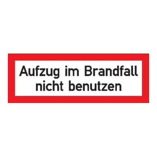 SafetyMarking Brandschutzschild Folie B297xH105 mm Aufzug im Brandfall n.b. langnachleuchtend