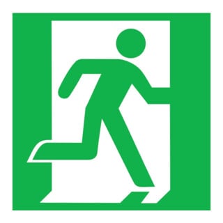 SafetyMarking Fluchtwegschild Alu B150xH150 mm Notausgang rechts langnachleuchtend