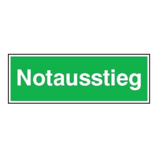 SafetyMarking Fluchtwegschild Alu B300xH105 mm Notausstieg langnachleuchtend